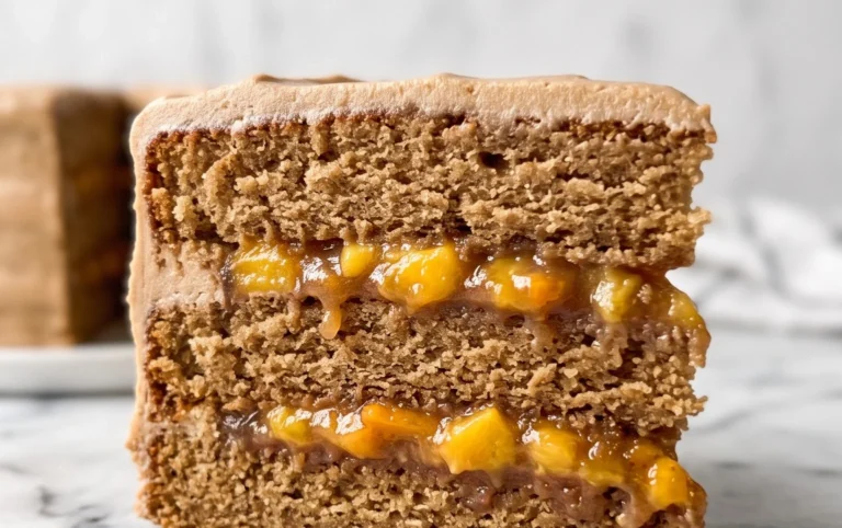 Brown Sugar Layer Cake with Peach Filling