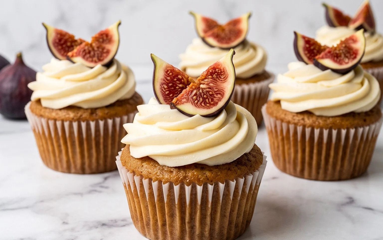 Fig Cupcakes with Honey Cream Cheese Frosting
