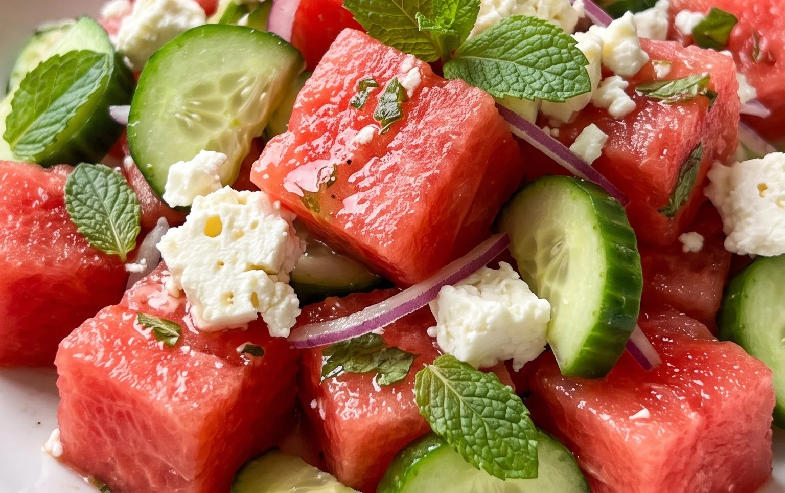 Watermelon Salad with Cucumber and Feta