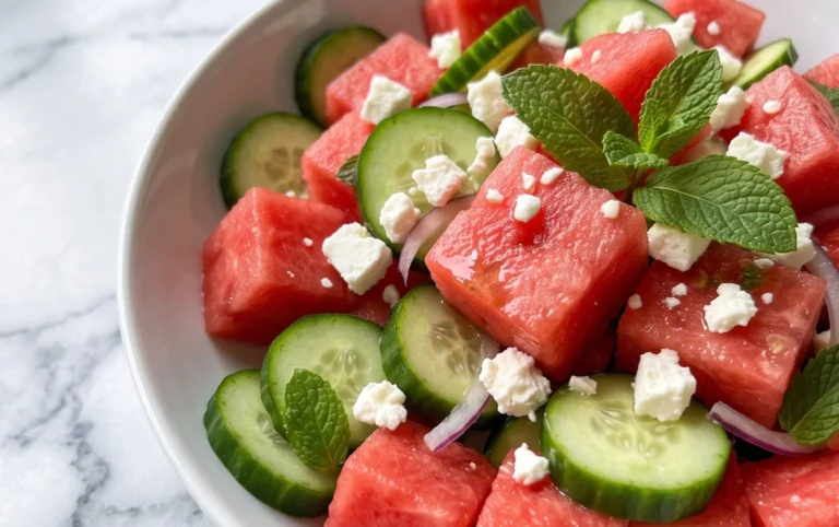 Watermelon Salad with Cucumber and Feta