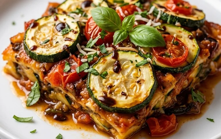 Balsamic Zucchini Tomato Bake